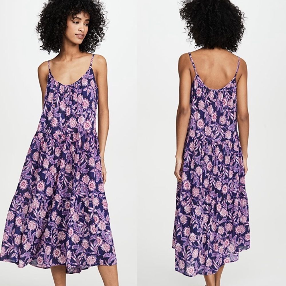 Xirena Tierney Midi Dress Navy Seas Floral
